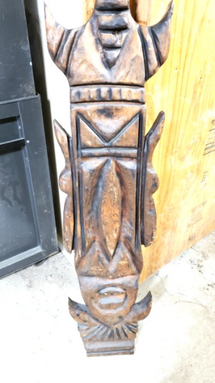 Handcarved Wooden Tiki Statue Wall Hanging