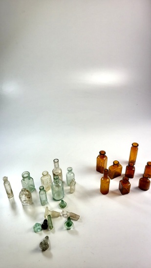 Large Collection of Vintage Small Pharmacy Bottle