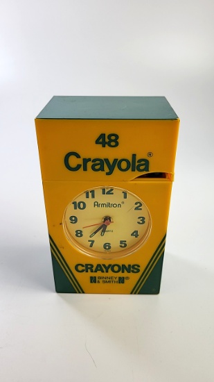 Vintage Armitron Crayola Crayon Box Clock (crack)