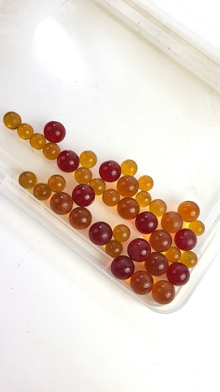 Vintage Amber Marbles - Shooters