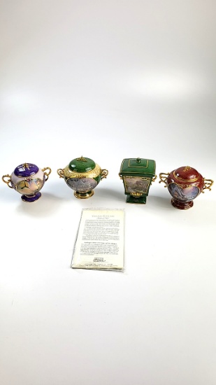 4 x Ardleigh Elliott Jeweled Treasures Music Boxes with COA Working