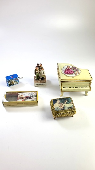 Music Box Collection - Piano, Norman Rockwell, Small Boxes Working