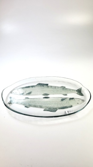 Pressed Art Glass Salmon Plate
