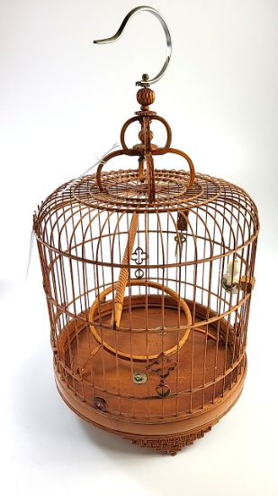 Vintage Chinese Bamboo Bird Cage