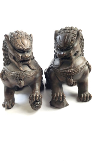 2 X Chinese Foo Dogs Guardian Lions