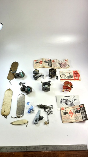 Collection of Vintage Fishing Reels and Accessories - Untested - Garcia Shakespeare Penn