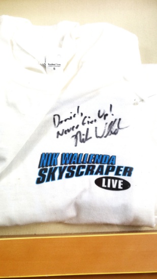 Signed T-shirt - Nik Wallenda Skyscraper Liver - in Box Frame