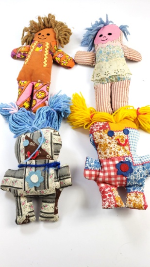4 x Vintage Hand-Made Dolls - 60s 70s