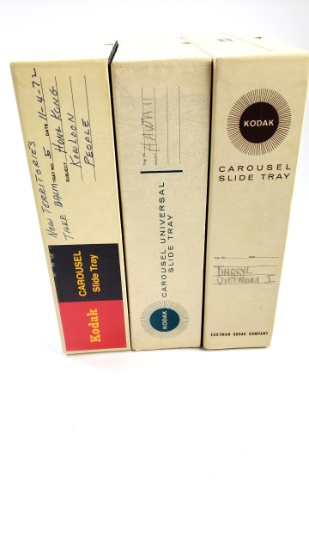 3 x Carousels of Vintage 35mm Slides - Vietnam War, Hong Kong, Hawaii
