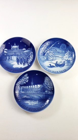 3 x Bing and Grondhal Christmas Collectors Plates 1991 1990 1970