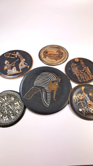 Collection of Egyptian Copper Tourist Plates