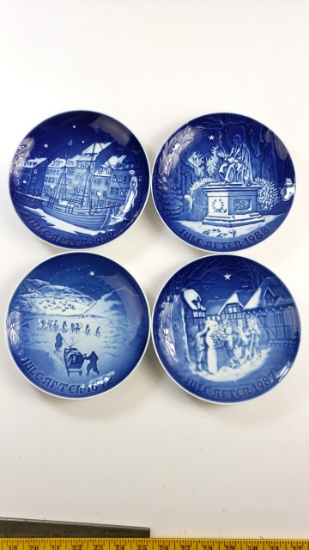4 x Bing and Grondhal Christmas Collectors Plates 1989 1988 1987 1972