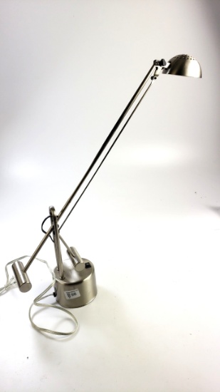 Weighted Base Drafting Table Lamp Silver Fully Adjustable