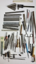 Mixed Precision Tool Lot: Westcott/raytech Rulers, K&s Tubing Bender, Digital Caliper, Tweezers