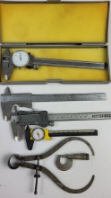 Luxair Dial Caliper, Pittsburgh Digital Caliper, Helios Vernier & Republic Steel Micrometer Lot
