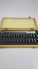 Ring Sizing Kit Item 92381 With Metal Ring Gauges & Mandrel In Wooden Case