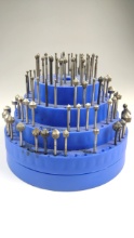 Gems And Minerals 730 Rotary Burr Bit Set With Blue Tiered Holder