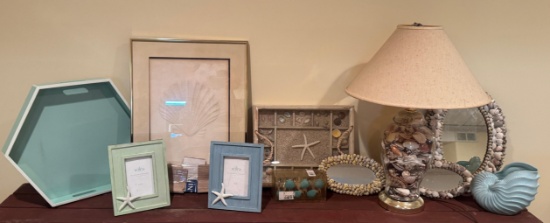 Shell Yeah! Beach House Decor, Shell Lamp, Mirrors, Frames & More