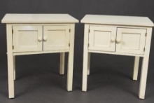 Pair of Cream Cottage Style Nightstands with Plenty of Storage!