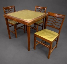 Vintage Norquist Folding Table & Three Chairs - Game Night, Upgraded!