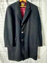 VintageE.deMontagnac&FilsSedanFranceBlackWoolOvercoat
