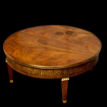 It'sAllGreektoMe!VintageBakerFurnitureRoundCoffeeTable + GreekKey&BrassAccents!