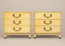 Vintage Henredon Faux Bamboo Nightstands - Hollywood Regency Chinoiserie Chic!