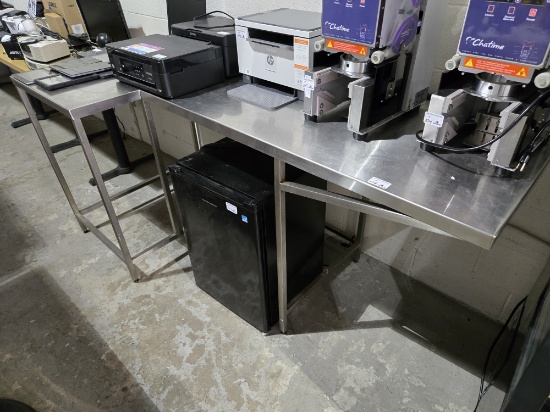 Stainless Steel L-Shaped Corner Table 77"x35"