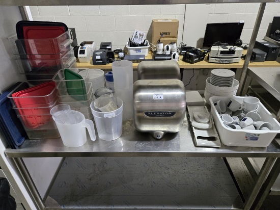 Lot of Misc, includes Hand Dryers, Containers, Mugs etc.