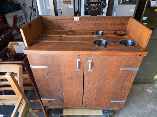 36"x18"x42 Wood Cabinet w/ Flatware holders