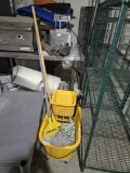 Lot of Mops and Mop Bucket