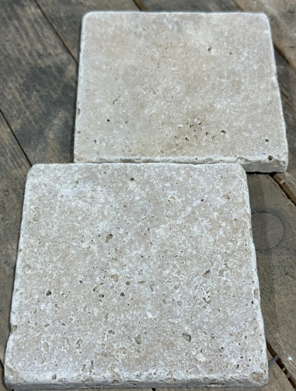 1 Crate 294sf 4"x4" Noce Travertine tumbled