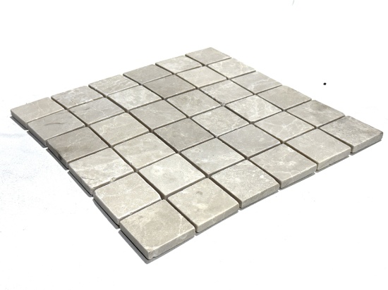 1 Crate 360sf 2"x2" Botticino Mosaic 12x12 tumbled