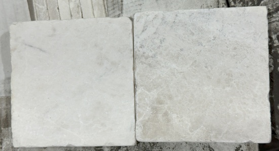 1 Crate 555sf 4"x4" Botticino Tumbled