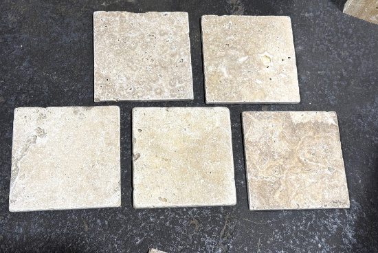 1 Crate 533sf 6"x6" Noce Travertine  tumbled