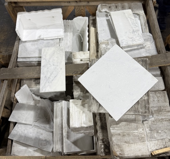 1 Crate 300sf 12"x6", 12"x12" White Carrara Honed