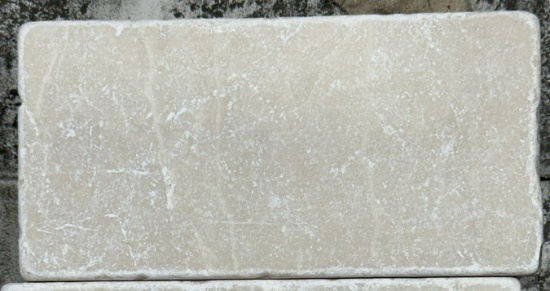 1 Crate 348sf 3"x6" Botticino Marble Tumbled