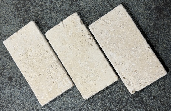1 Crate 209sf 3"x6" Ivory Travertine  tumbled