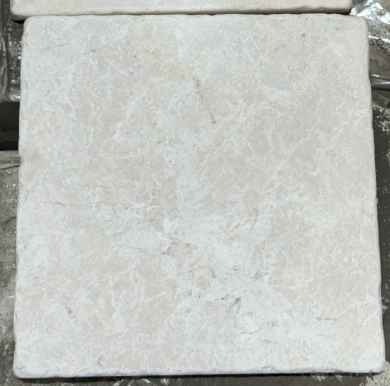 1 Crate 340sf 6"x6" Botticino Marble Tumbled