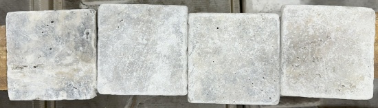 1 Crate 344sf 4"x4" Silver Travertine Tumbled