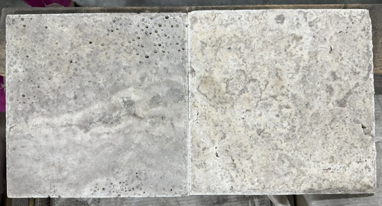 1 Crate 277sf 8"x8" Silver Travertine Tumbled