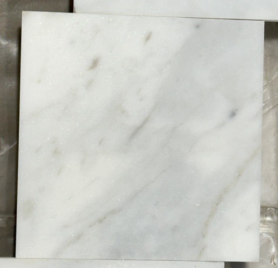 1 Crate 426sf 6"x6"  White Carrara Honed