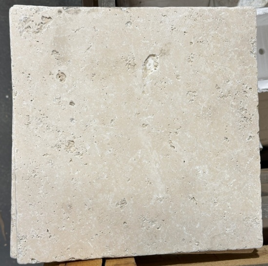 1 Crate 360sf 12"x12" Ivory Travertine Tumbled