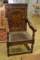 Baroque Style Carved Inlaid Oak Armchair 19th C