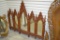 Antique Gothic Revival Five Arched Panel Mirror