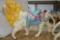 Replica of Carousel Lion Statue Turquoise Seat