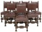 Italian Renaissance Revival Eight Leather Chairs
