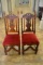 Pair Oak Carved Jacobean style Side Chairs