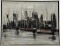 Mid-Century Modern Amer School Cityscape Abstract