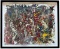 American School Action Drip Painting Signed